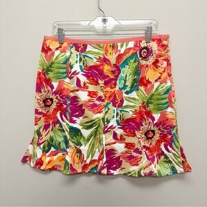 NWOT Bandolino Women's Knee Length Pencil Bright Floral Skirt 14P 14 Petite